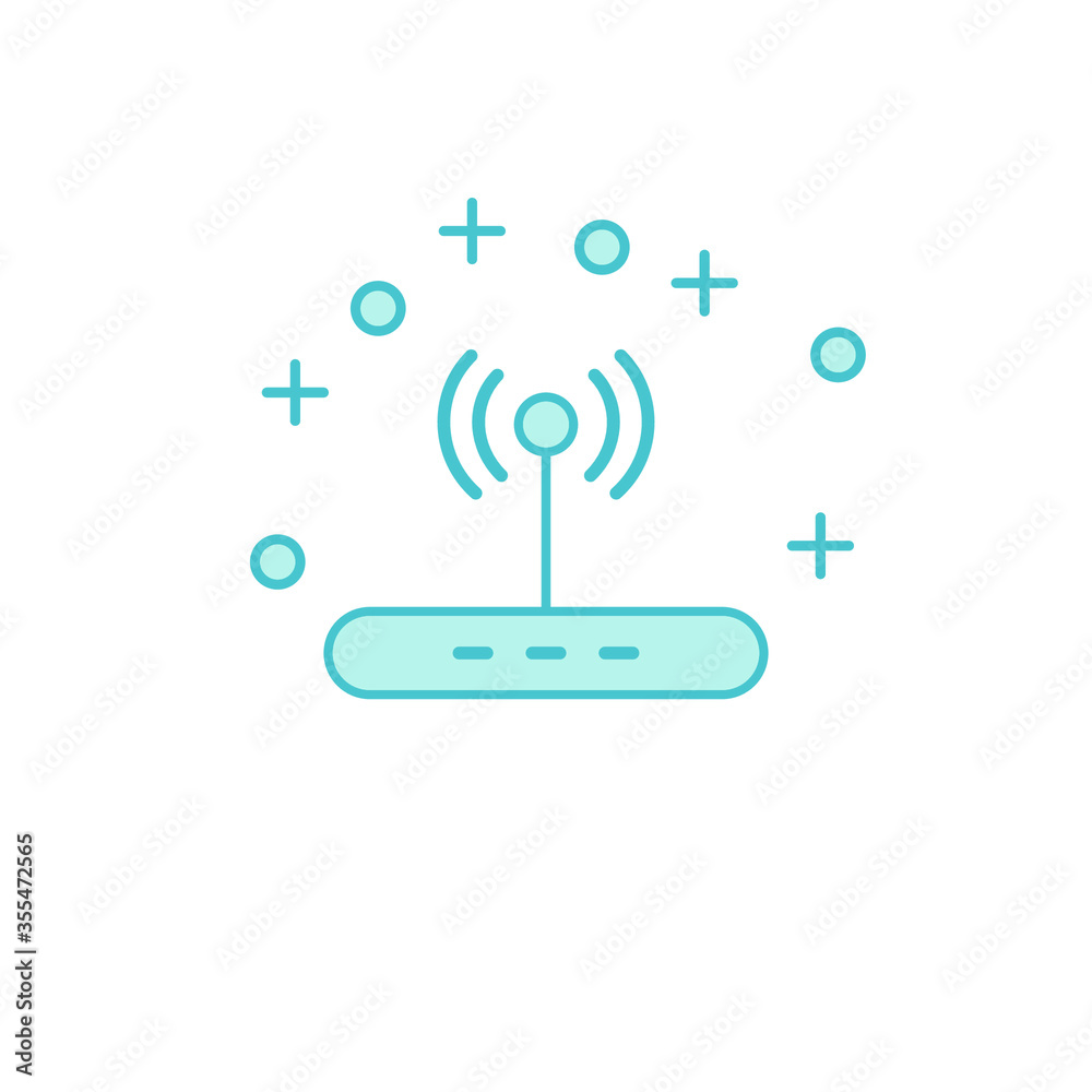 Icon router for topic like network, wifi, wireless, technology Icon router for topic like network, wifi, wireless, technology