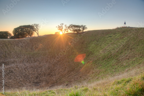 Sunrise view of Mount Eden in Auckland, New Zealand photo