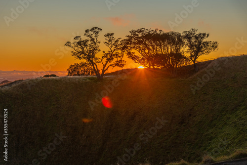 Sunrise view of Mount Eden in Auckland, New Zealand photo