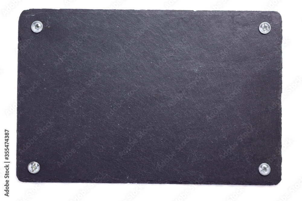 black slate stone texture isolated on white