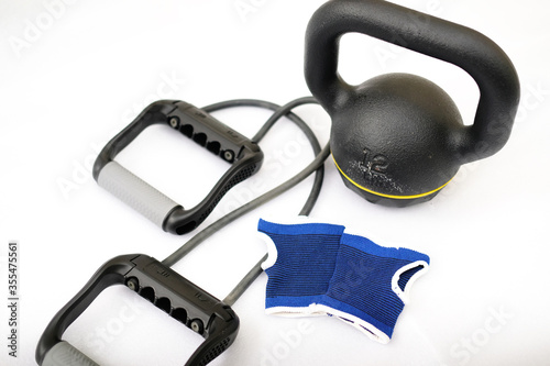 Some workout tools includes kettlebell