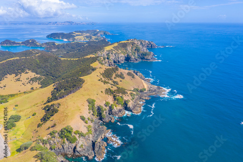 Aerial view of Urupukapuka island in New Zealand photo