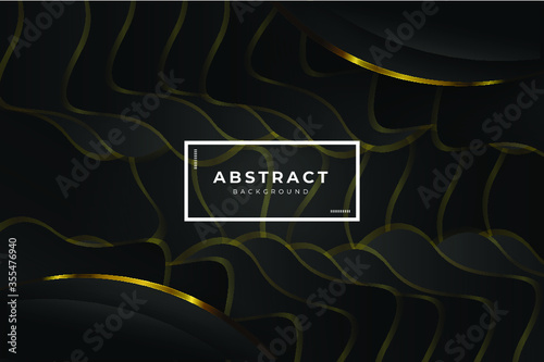 Abstract color Elegant illustration set. Black & Golden colors. Vector design layout for banners
