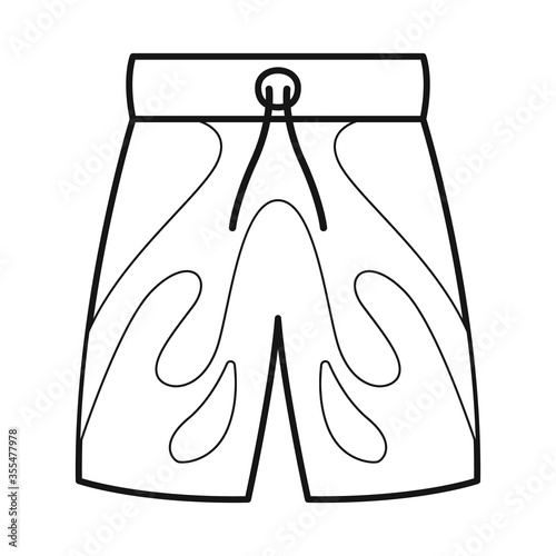 Vector design of shorts and beachwear sign. Web element of shorts and underpants vector icon for stock.