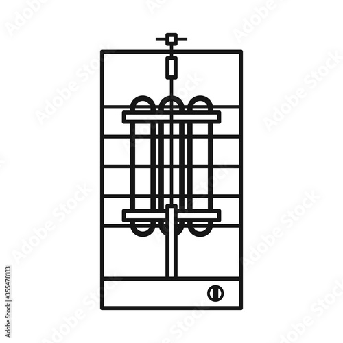 Isolated object of shawarma and machine symbol. Web element of shawarma and kitchenware stock vector illustration.