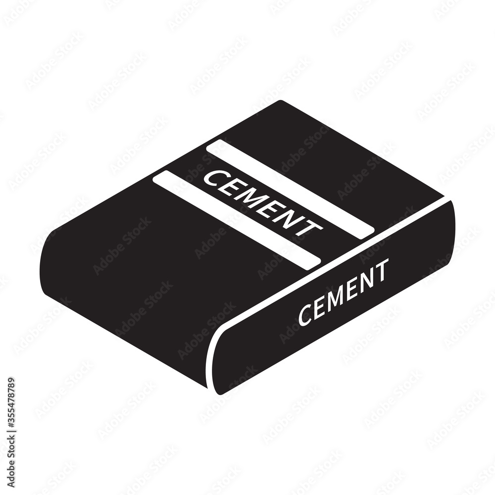 Cement bag vector icon.Black vector icon isolated on white background cement bag.