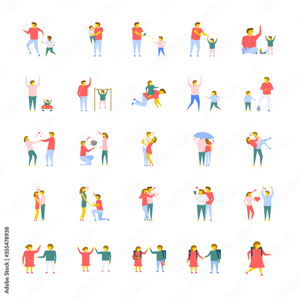 
People Flat Vector Icons Pack 
