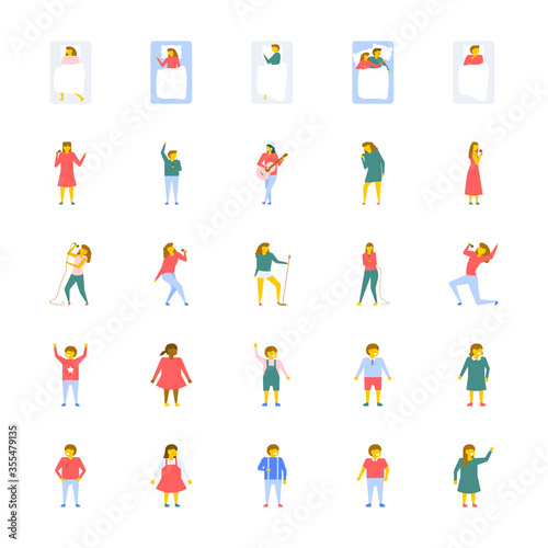  People Vector Icons Set In Flat Design 