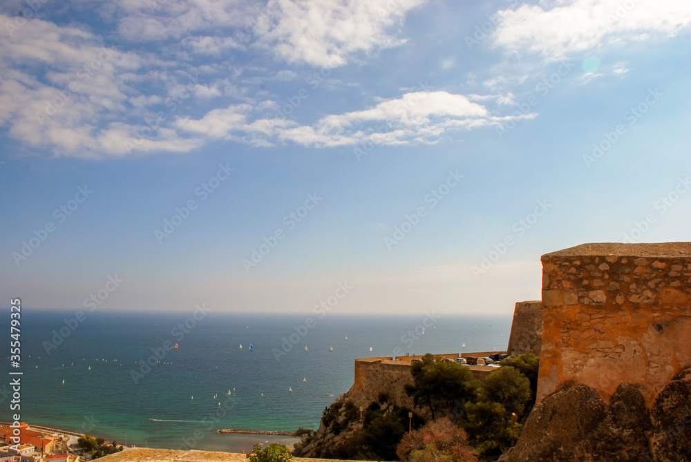 The Santa Barbara Castle overlooking Alicante, Spain