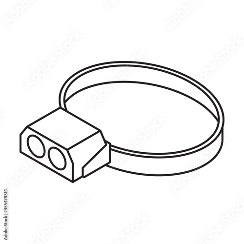 Flashlight vector icon.Line vector icon isolated on white background flashlight.
