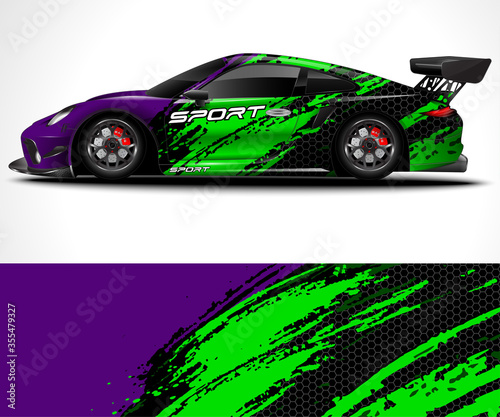 Racing sport car wrap design and vehicle livery