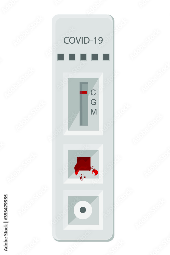 Vector Rapid Test at White Background with Result Vector Rapid Test at White Background with Result