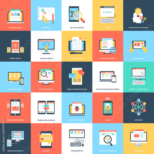  Web And Mobile Development In Flat Design 