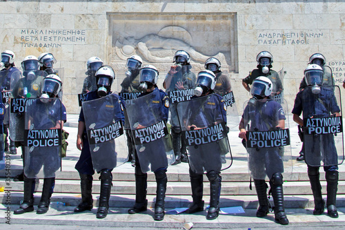 riot police in Athens, Greece