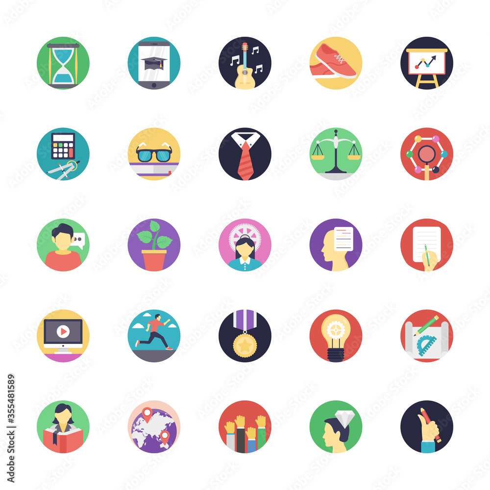 
Education Flat Icons Set
