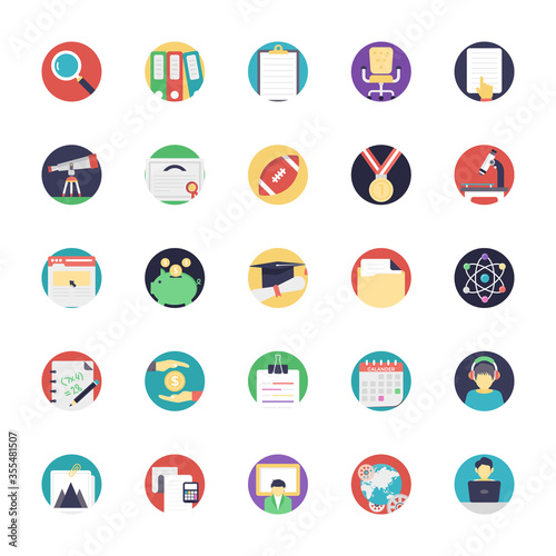  Flat Education Icons Pack 