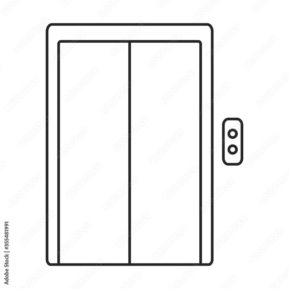 Elevator door vector icon.Line vector icon isolated on white background elevator door . Elevator door vector icon.Line vector icon isolated on white background elevator door .