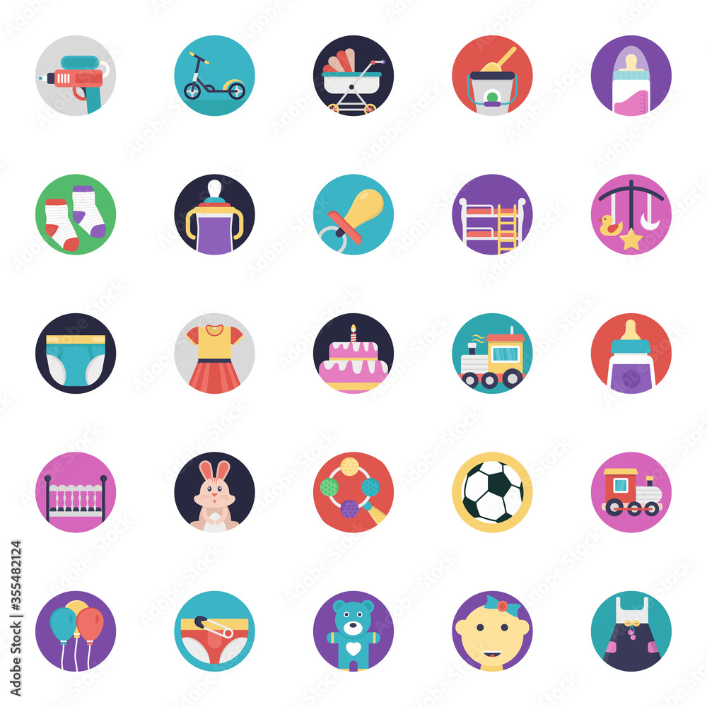 
A Vector Icons Pack Of Baby and Kids 
