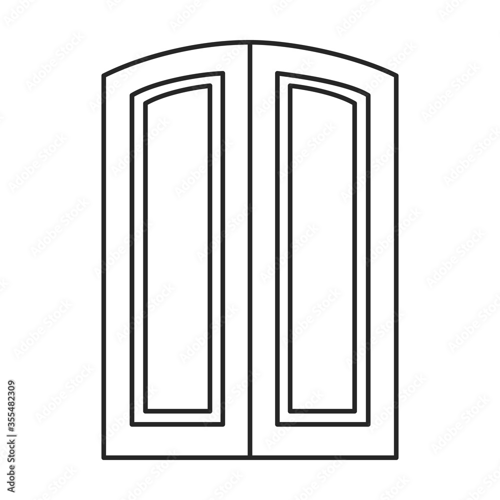 Door vector icon.Line vector icon isolated on white background door . Door vector icon.Line vector icon isolated on white background door .