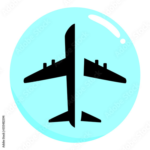 Travel Bubble plane icon the new solution for Tourist industry to travel safely between disinfected country around the world.