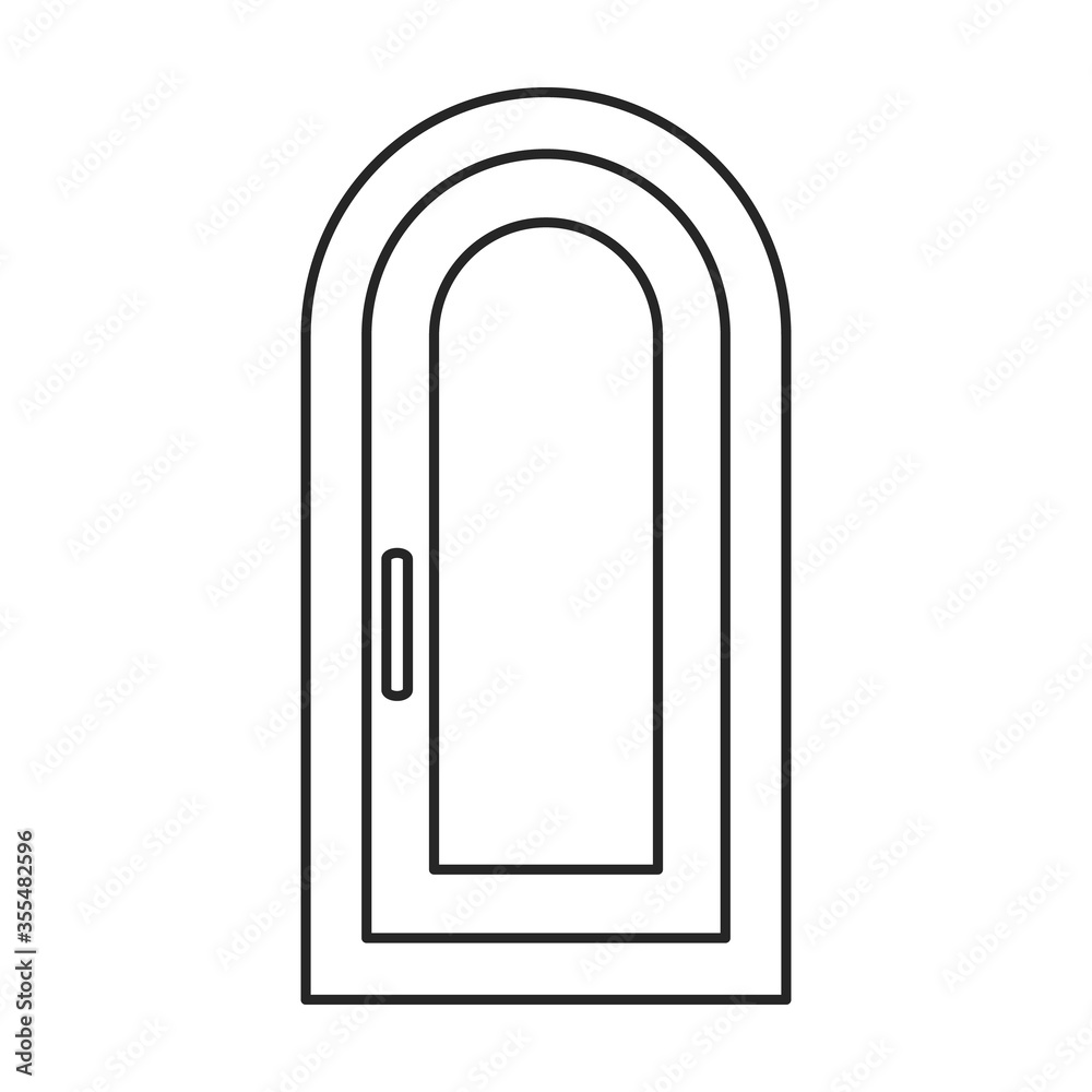 Door vector icon.Line vector icon isolated on white background door . Door vector icon.Line vector icon isolated on white background door .