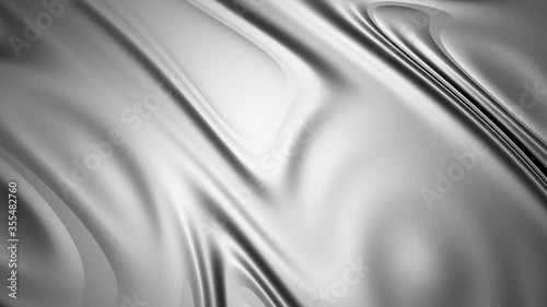 Silver abstract wavy background. Seamless looping animation
