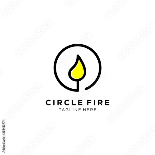Circle Fire Monoline Logo Design