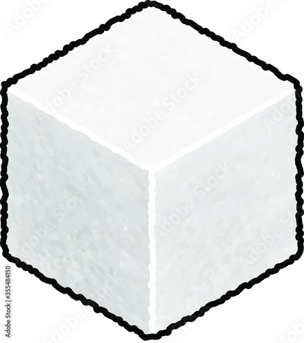 A white sugar cube with a subtle texture.