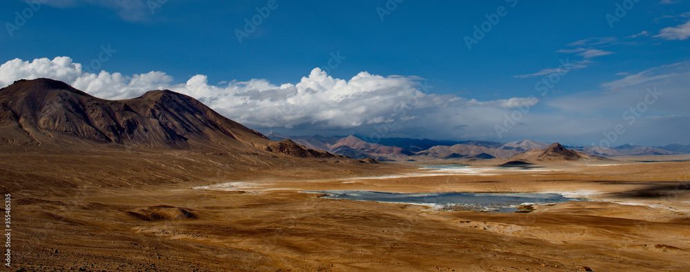 Tajikistan. High-altitude desert lake Chururkul on the North-Eastern section of the Pamir highway.