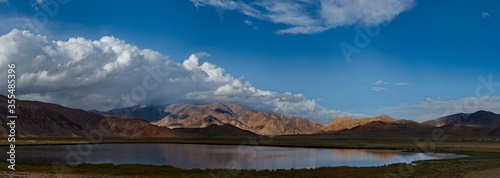 Tajikistan. High-altitude desert lake Bulunkul on the North-Eastern section of the Pamir highway.