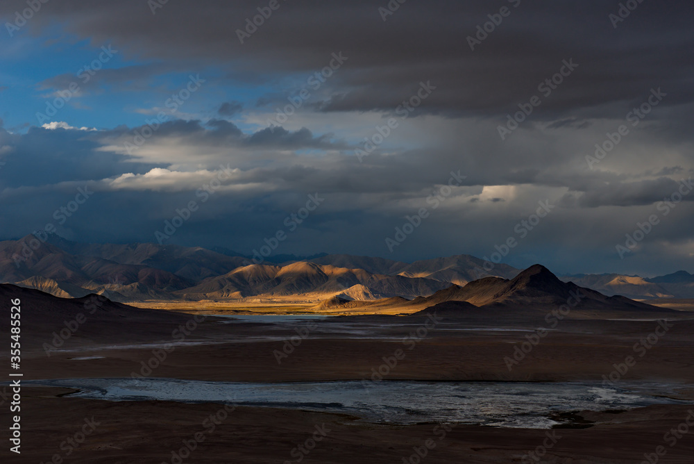 Tajikistan. High-altitude desert lake Chururkul on the North-Eastern section of the Pamir highway.