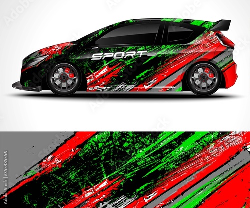 Racing sport car wrap design and vehicle livery