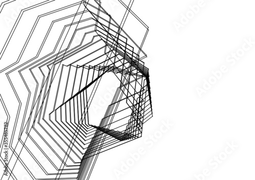 abstract concept architecture 3d 