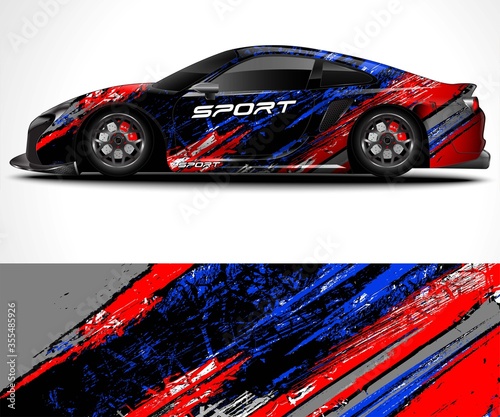 Racing sport car wrap design and vehicle livery