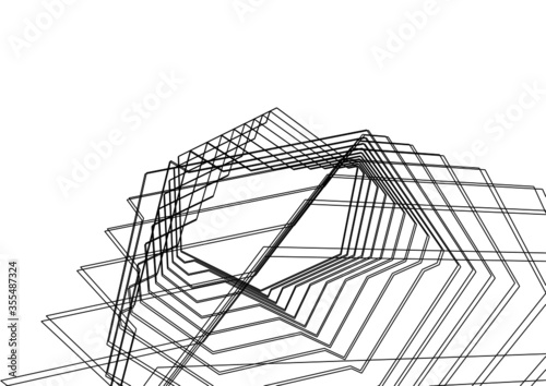 abstract concept architecture 3d 