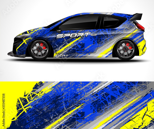 Racing sport car wrap design and vehicle livery