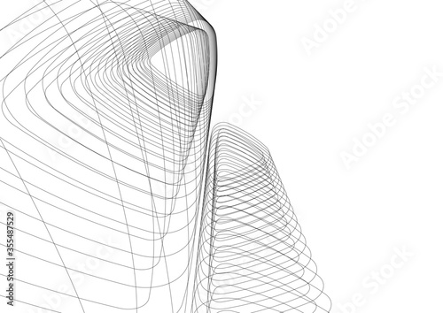 abstract concept architecture 3d 