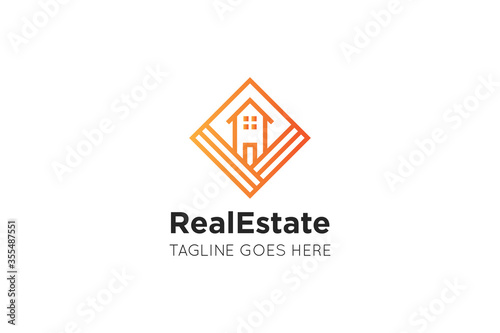 real estate logo and icon vector illustration design template