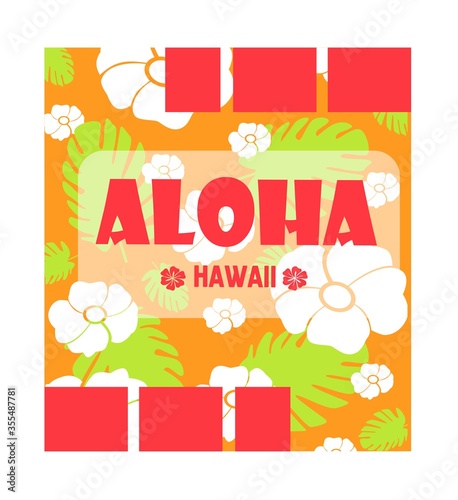 Hawaii background. Vector Illustration. Use For Brochures, printed materials. Important Independence Day.