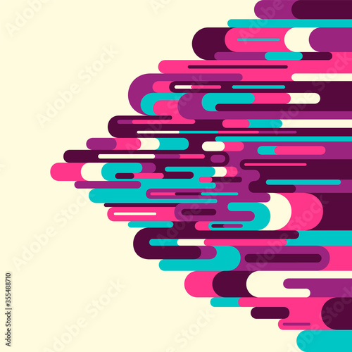 Abstract style background with colorful modern design, made of various rounded lines and shapes. Vector illustration.
