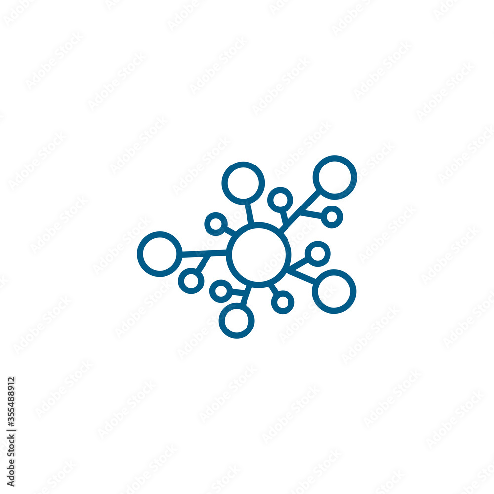 Chemical Bond Line Blue Icon On White Background. Blue Flat Style Vector Illustration Chemical Bond Line Blue Icon On White Background. Blue Flat Style Vector Illustration