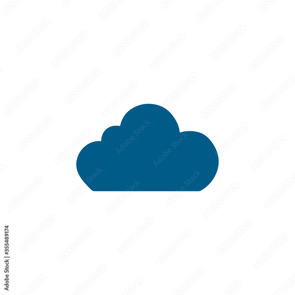 Cloud Blue Icon On White Background. Blue Flat Style Vector Illustration Cloud Blue Icon On White Background. Blue Flat Style Vector Illustration