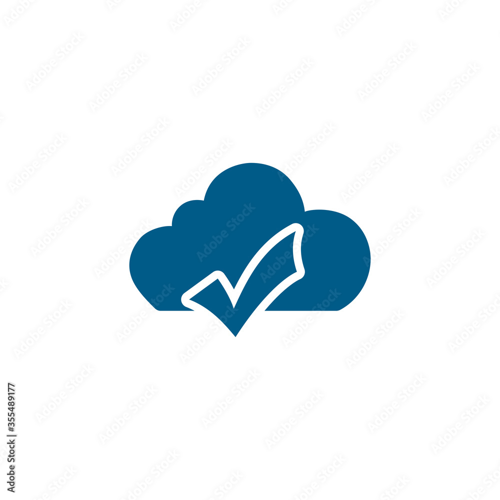 Cloud Blue Icon On White Background. Blue Flat Style Vector Illustration Cloud Blue Icon On White Background. Blue Flat Style Vector Illustration