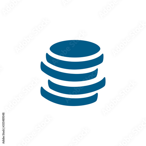 Coin Blue Icon On White Background. Blue Flat Style Vector Illustration