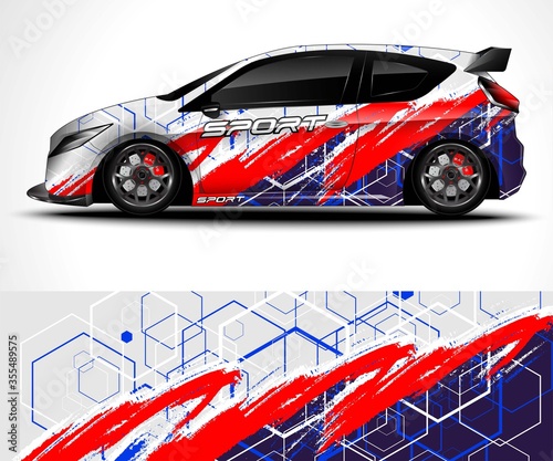 Racing sport car wrap design and vehicle livery
