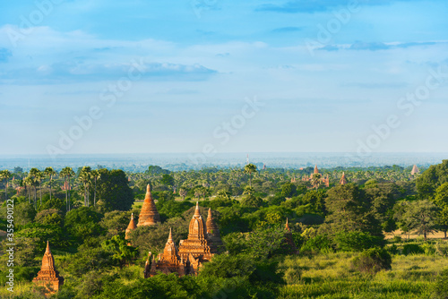 View of Ancient Pagodas inside a Forest in Bagan