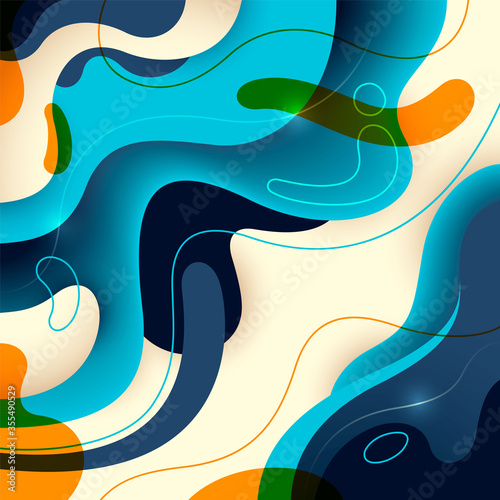 Abstract composition made of fluid shapes. Vector illustration.