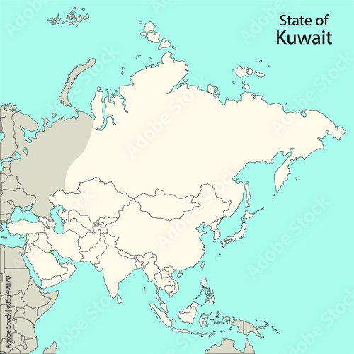 asia map  kuwait  vector illustration