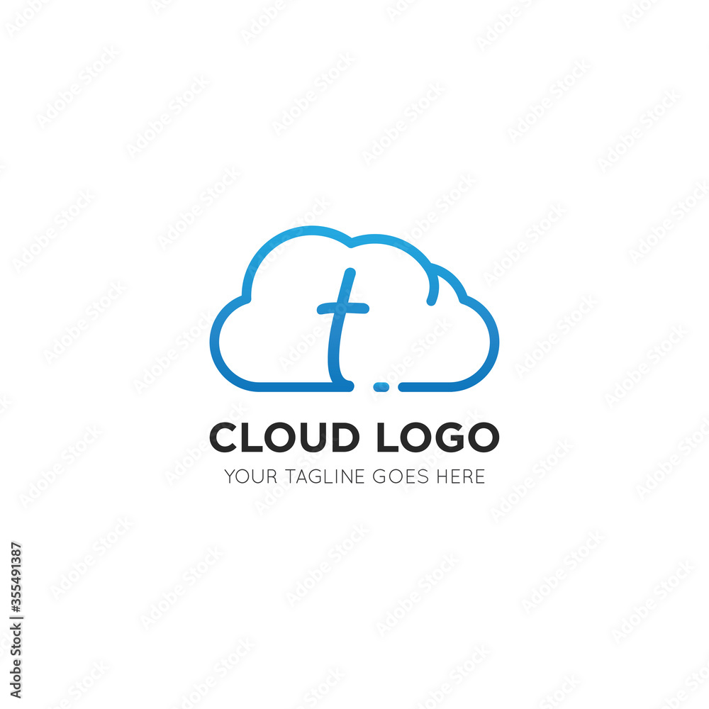 initial leter t cloud logo and icon vector illustration design template initial leter t cloud logo and icon vector illustration design template