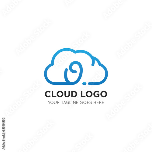 initial leter o cloud logo and icon vector illustration design template